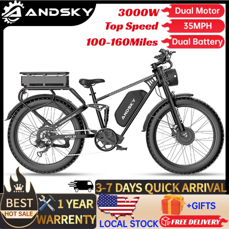 Torque Sensor Mid Drive Motor Kit - Электровелосипед ANDSKY Apex50 AWD, 3000 Вт,