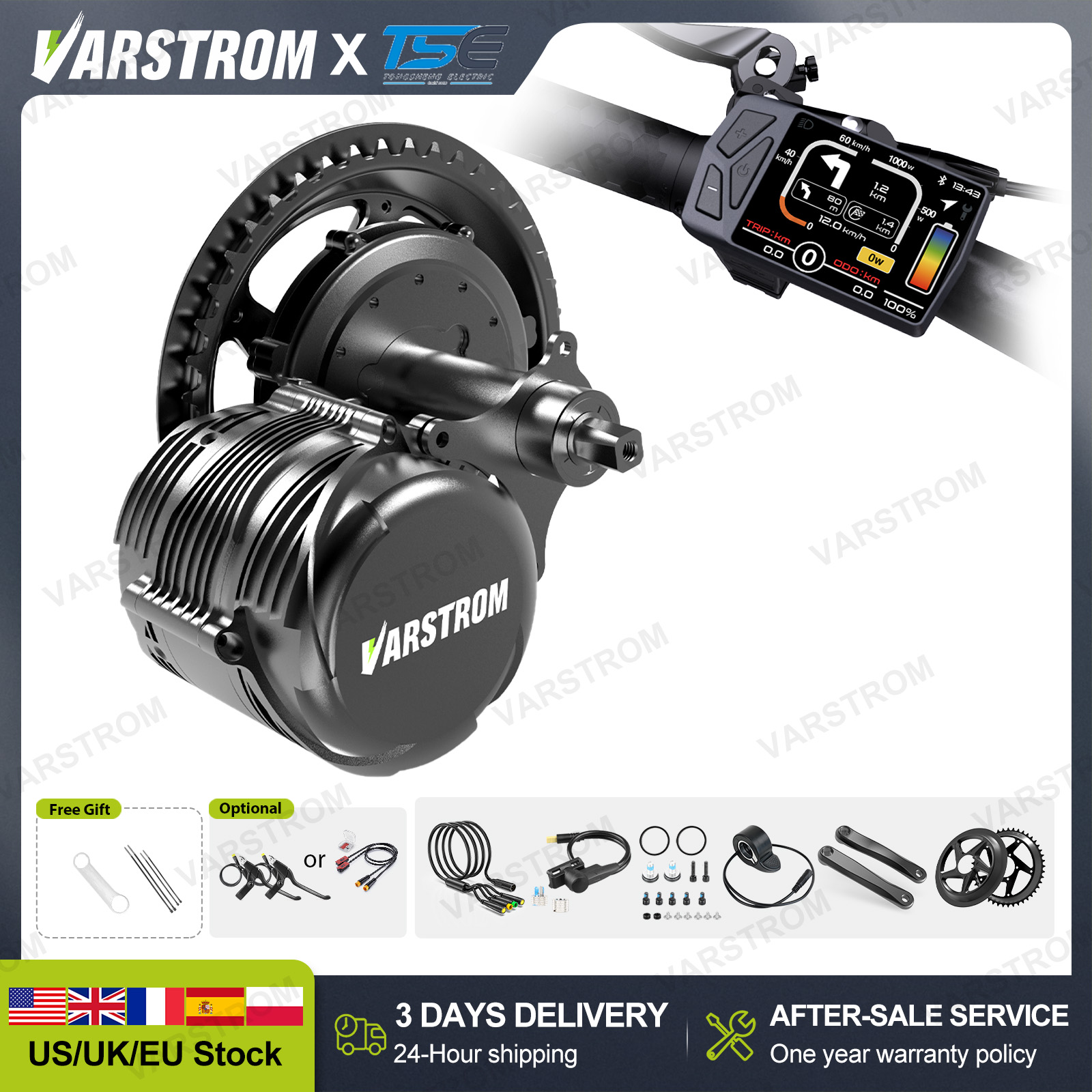 [Склад США] Комплекты для пере – обзор и цена Torque Sensor Mid Drive Motor Kit